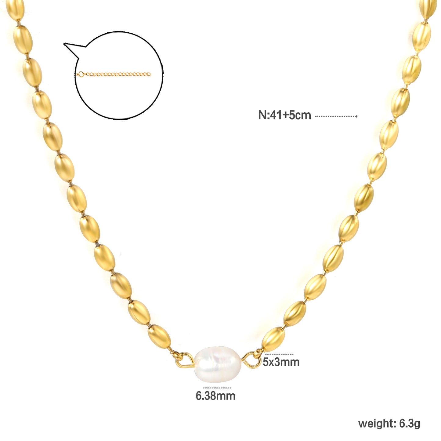 Bulk Gold Tone Pearl Chain Necklace Classic Elegance