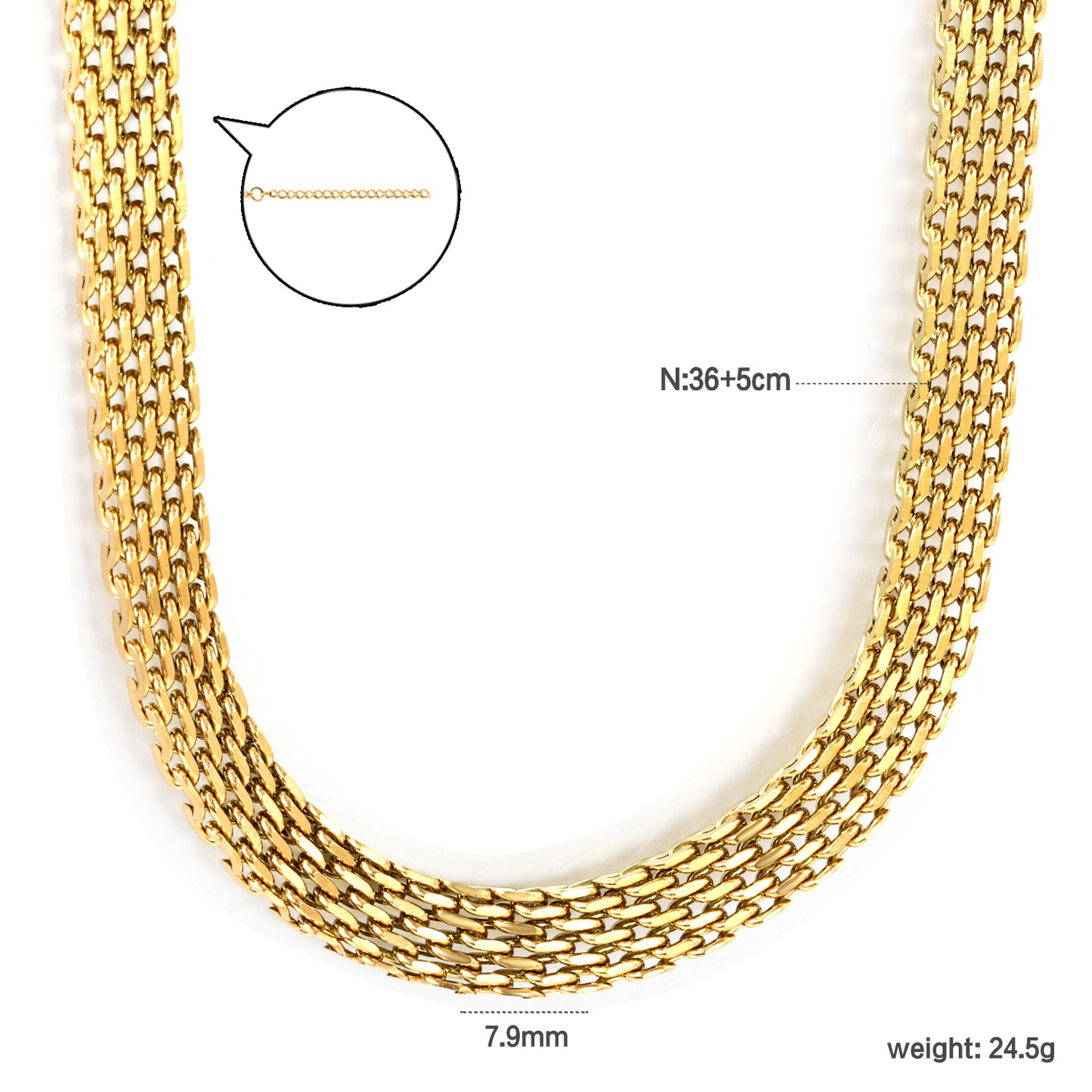 Wholesale Stainless Steel Braided Mesh Matching Chain Necklace