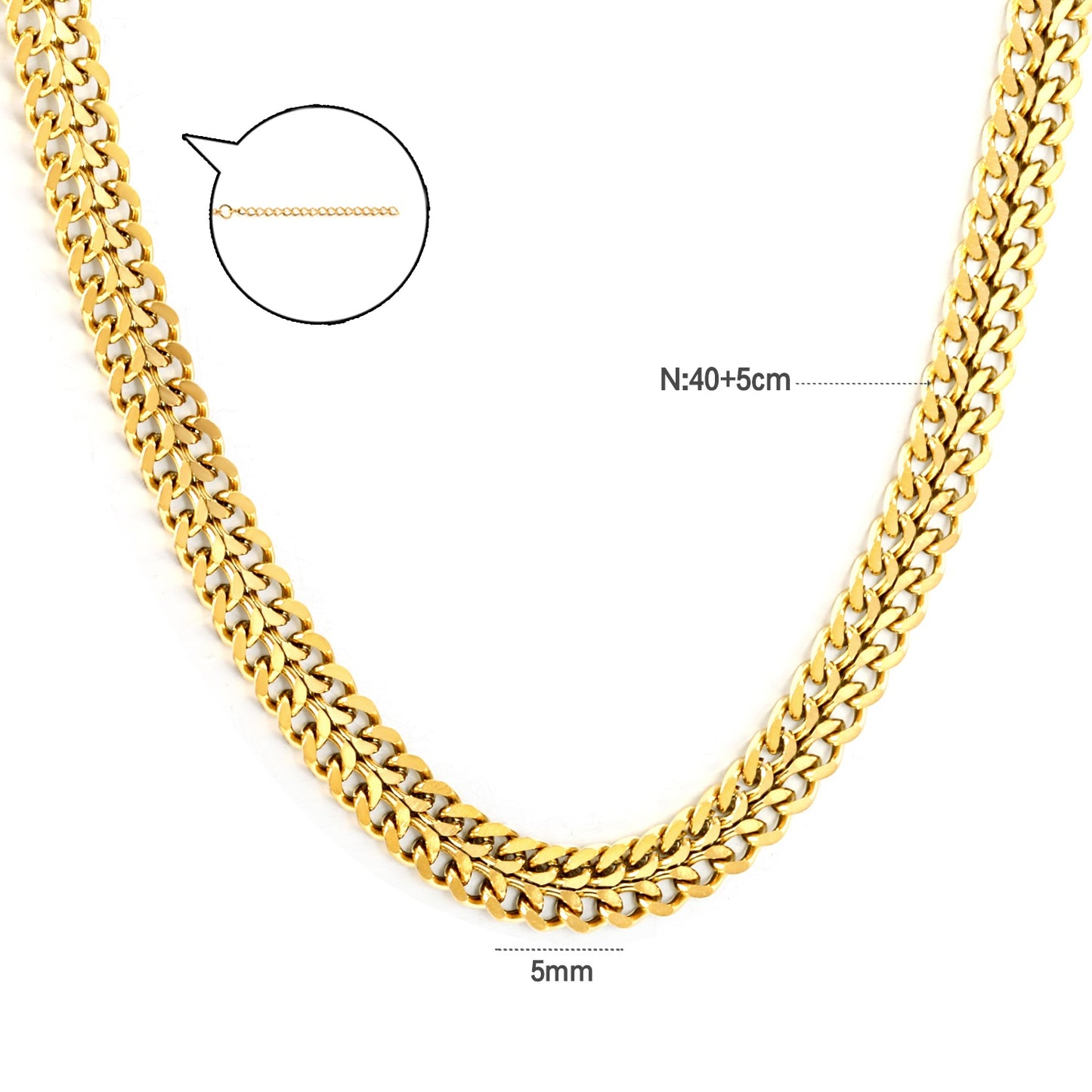 Wholesale Stainless Steel Double Spell Matching Chain Necklace