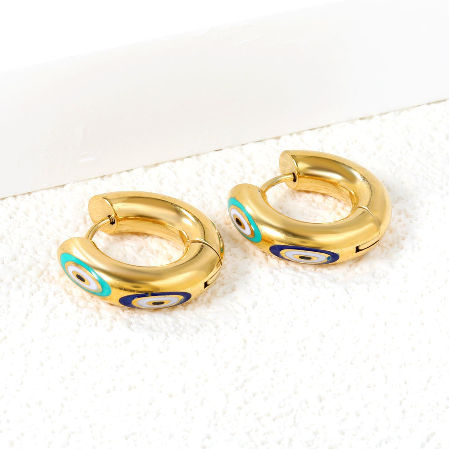 Wholesale Golden Circle Earring Hooks with Mixed Color Patterns