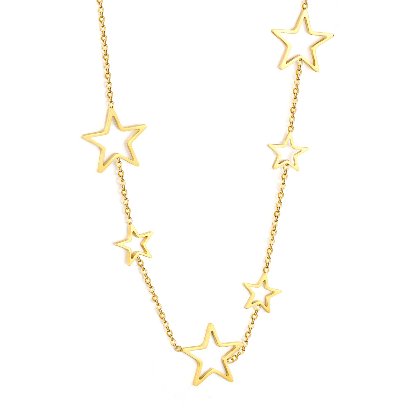 Stainless Steel Large and Small Five-Pointed Star Accessories & Cross Chain Necklace Jewelry Supplier