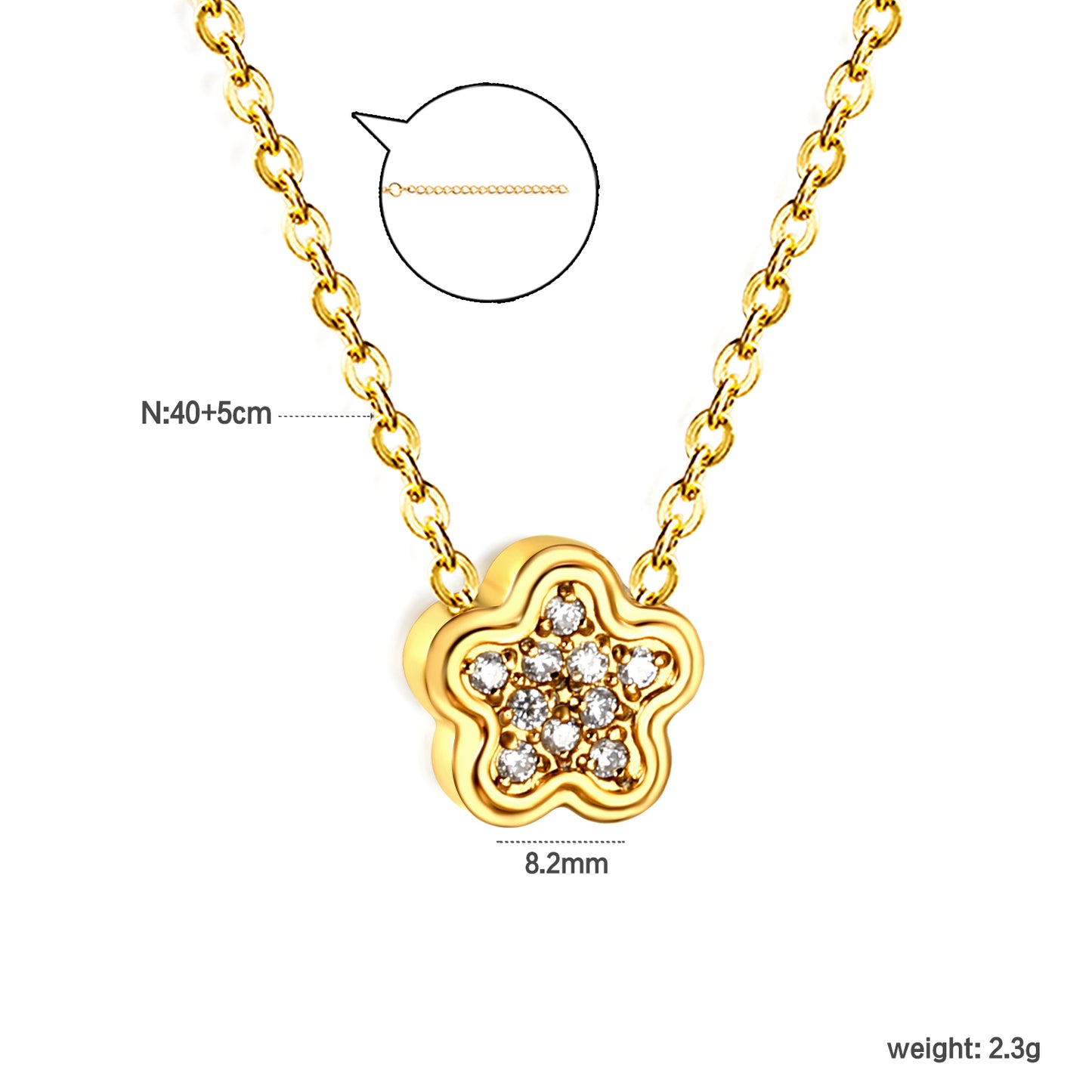 Wholesale 18K Gold Plated Floral Diamond Pendant Necklace Blossom Design Natural Elegance