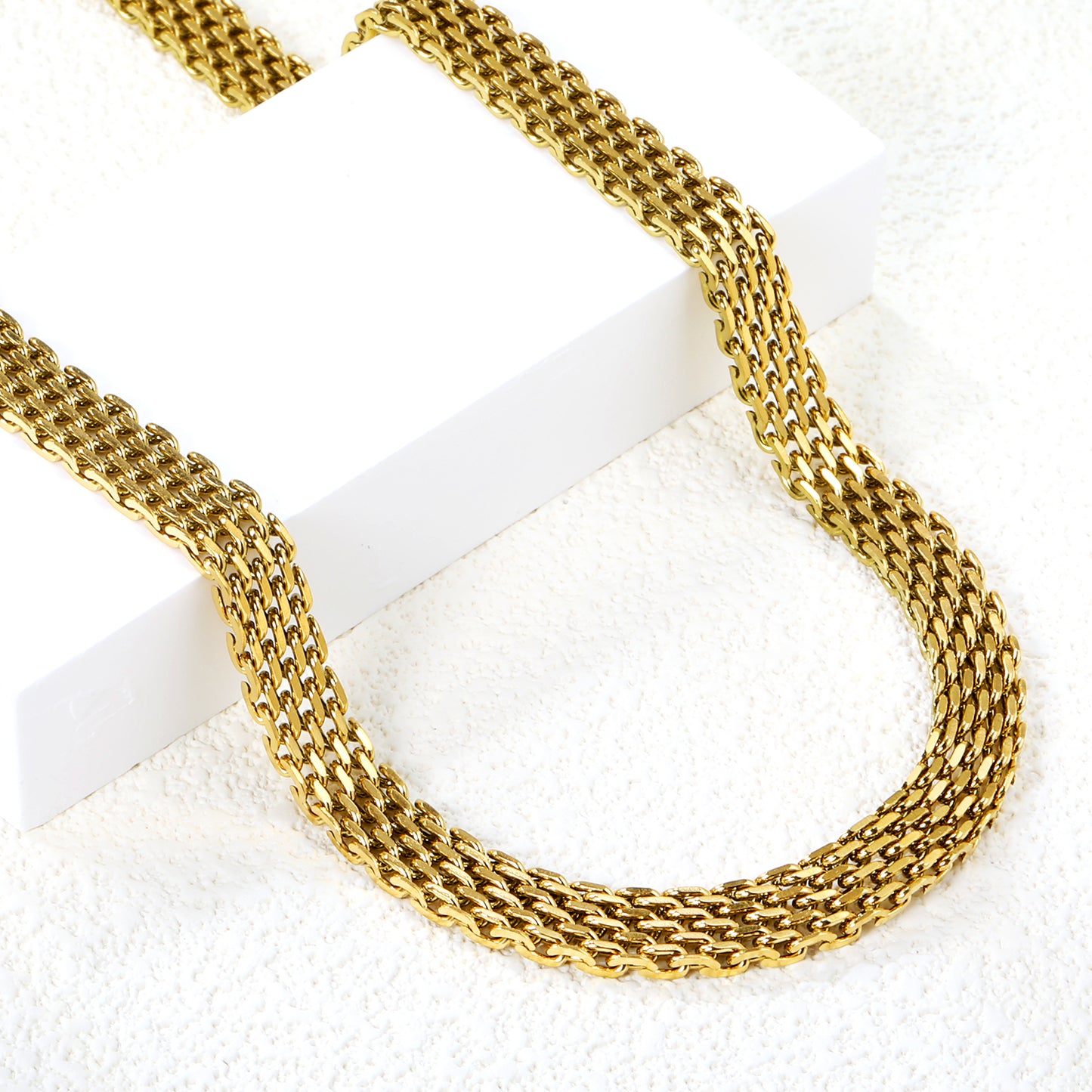 Wholesale Stainless Steel Braided Mesh Matching Chain Necklace