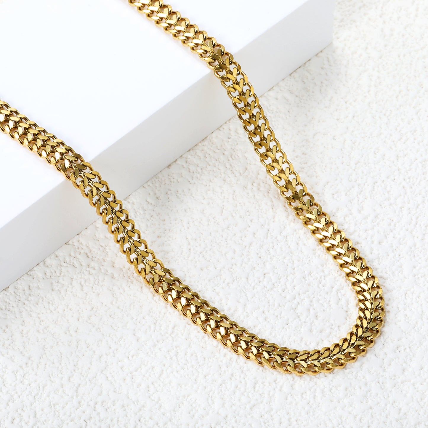 Wholesale Stainless Steel Double Spell Matching Chain Necklace