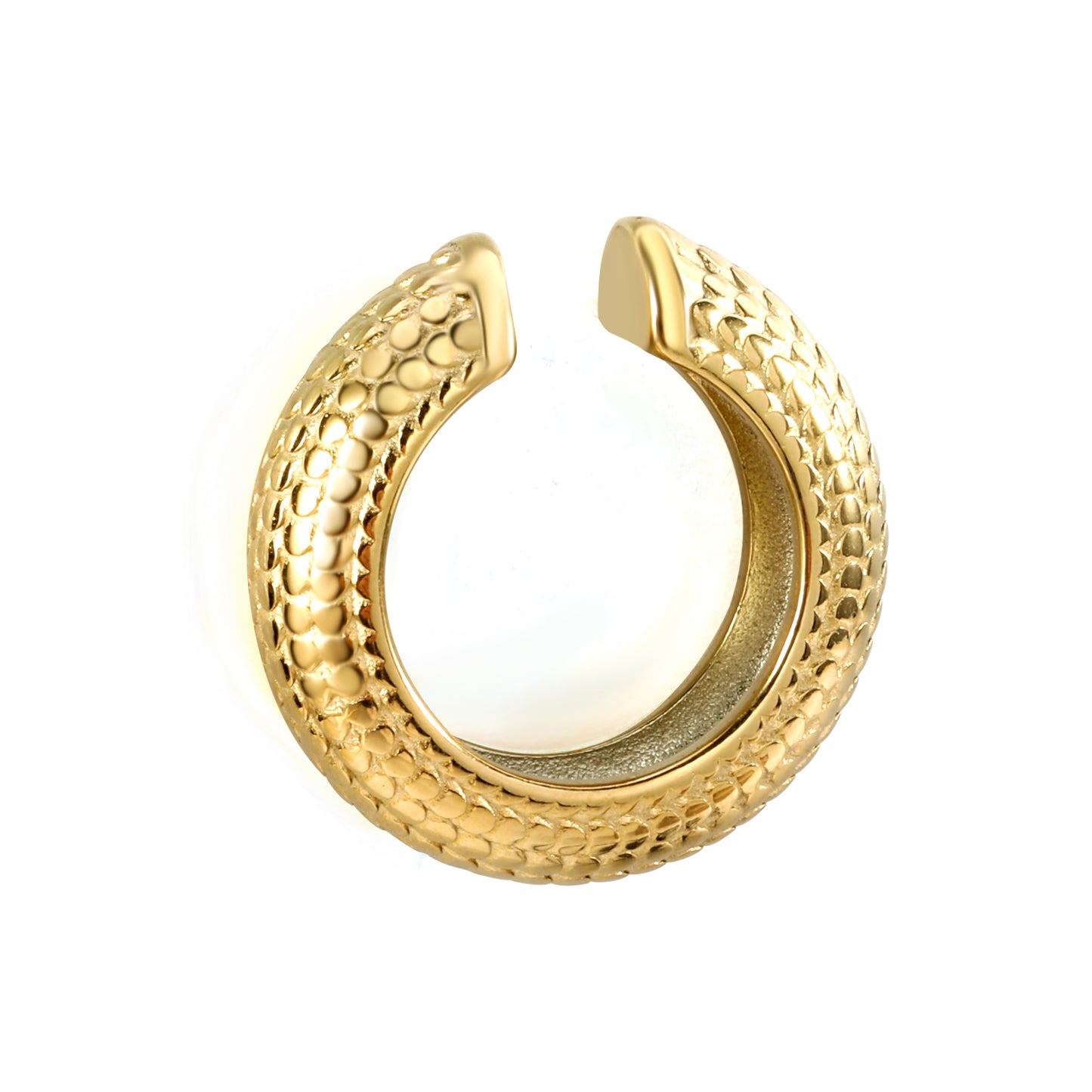 Wholesale Stainless Steel C-Shape Snakeskin Fruit Pattern Earrings