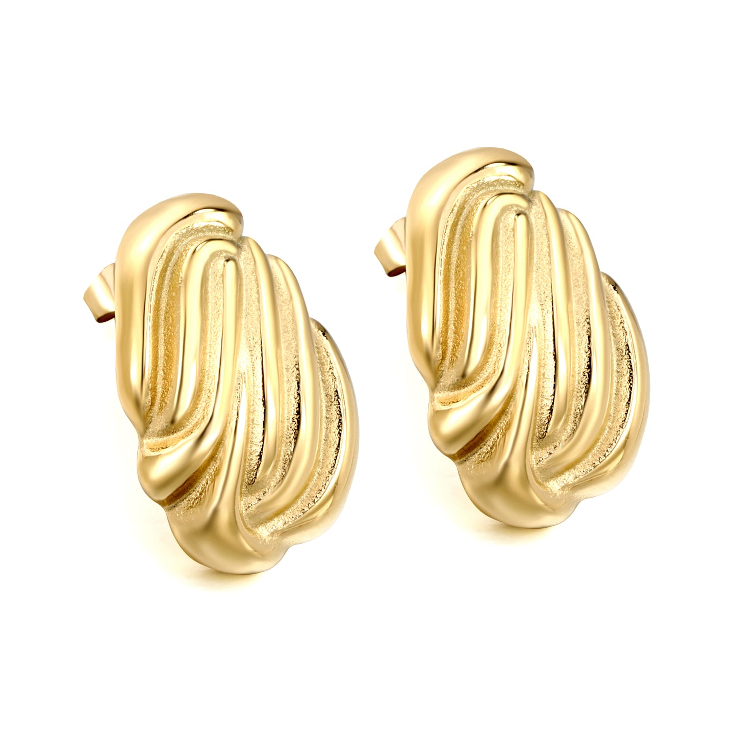 Wholesale Stainless Steel Shaped Pattern Stud Earrings Modern Look