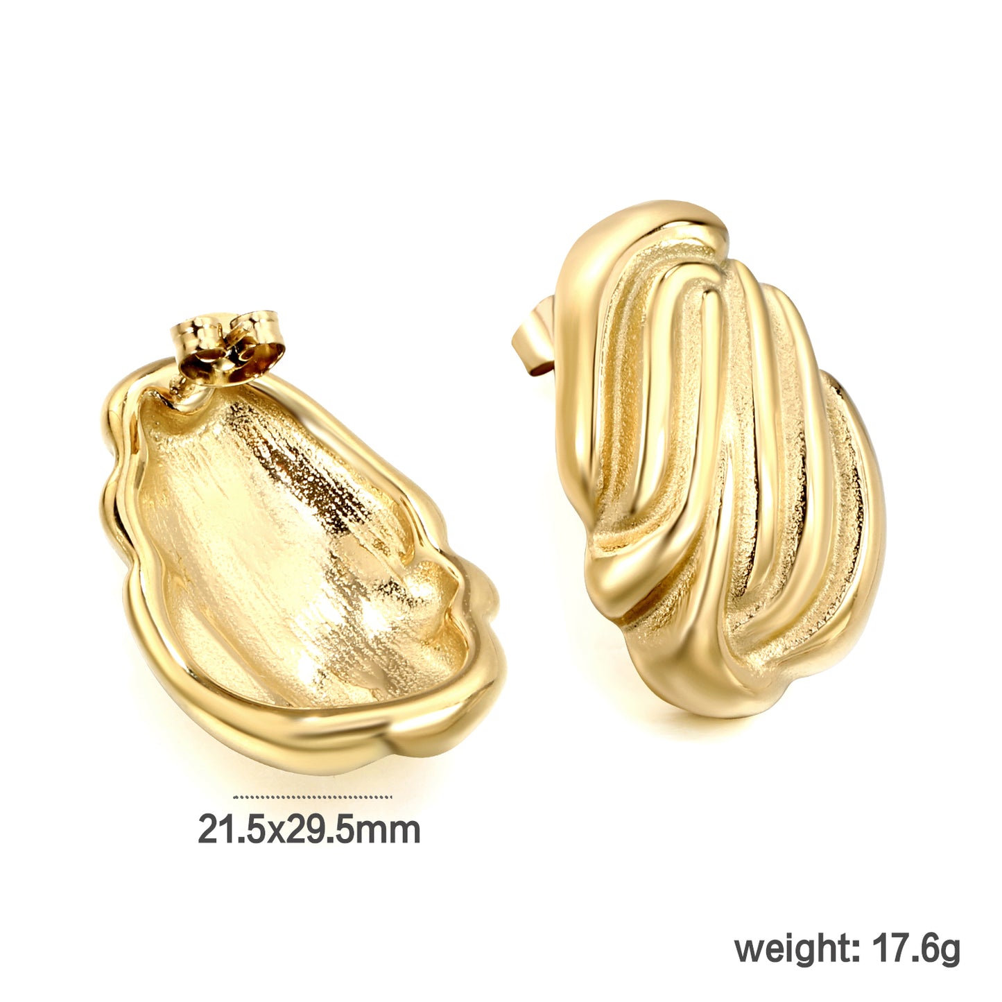 Wholesale Stainless Steel Shaped Pattern Stud Earrings Modern Look