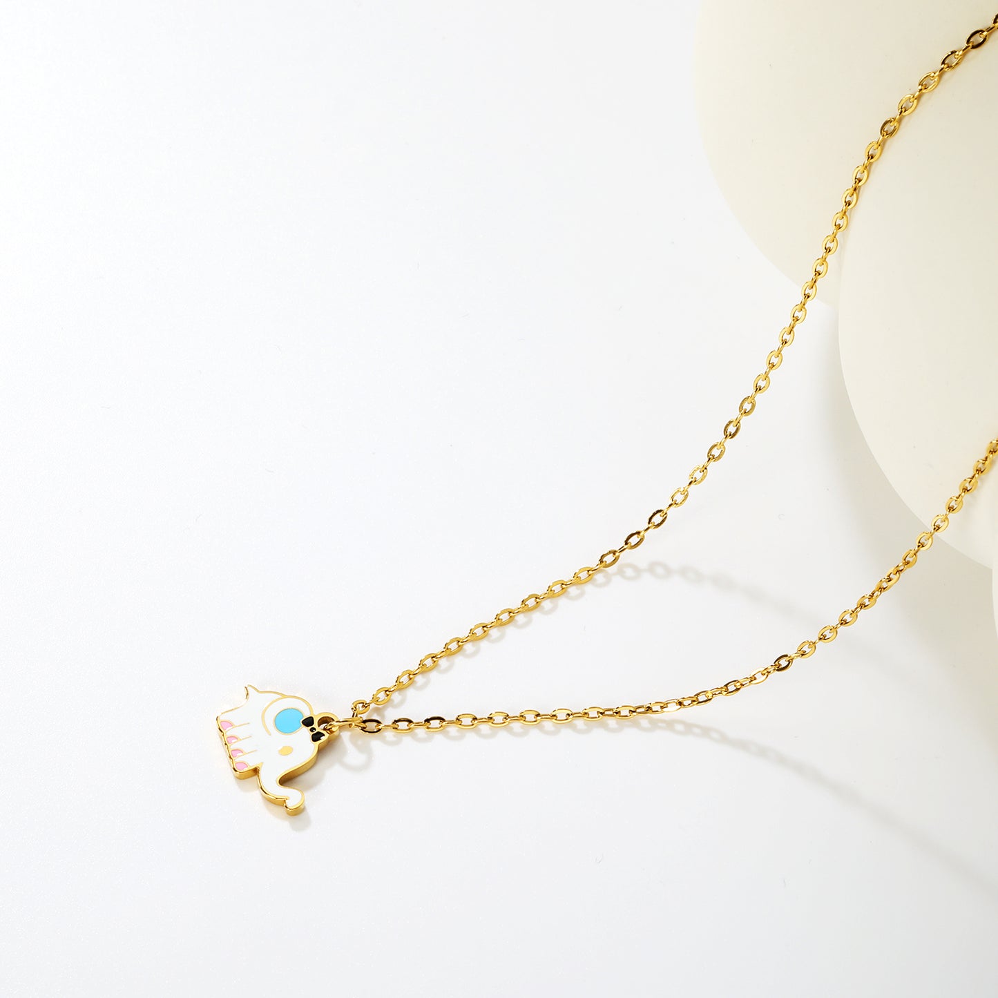 Bulk Waterproof PVD Gold Plated Enamel Elephant Necklace