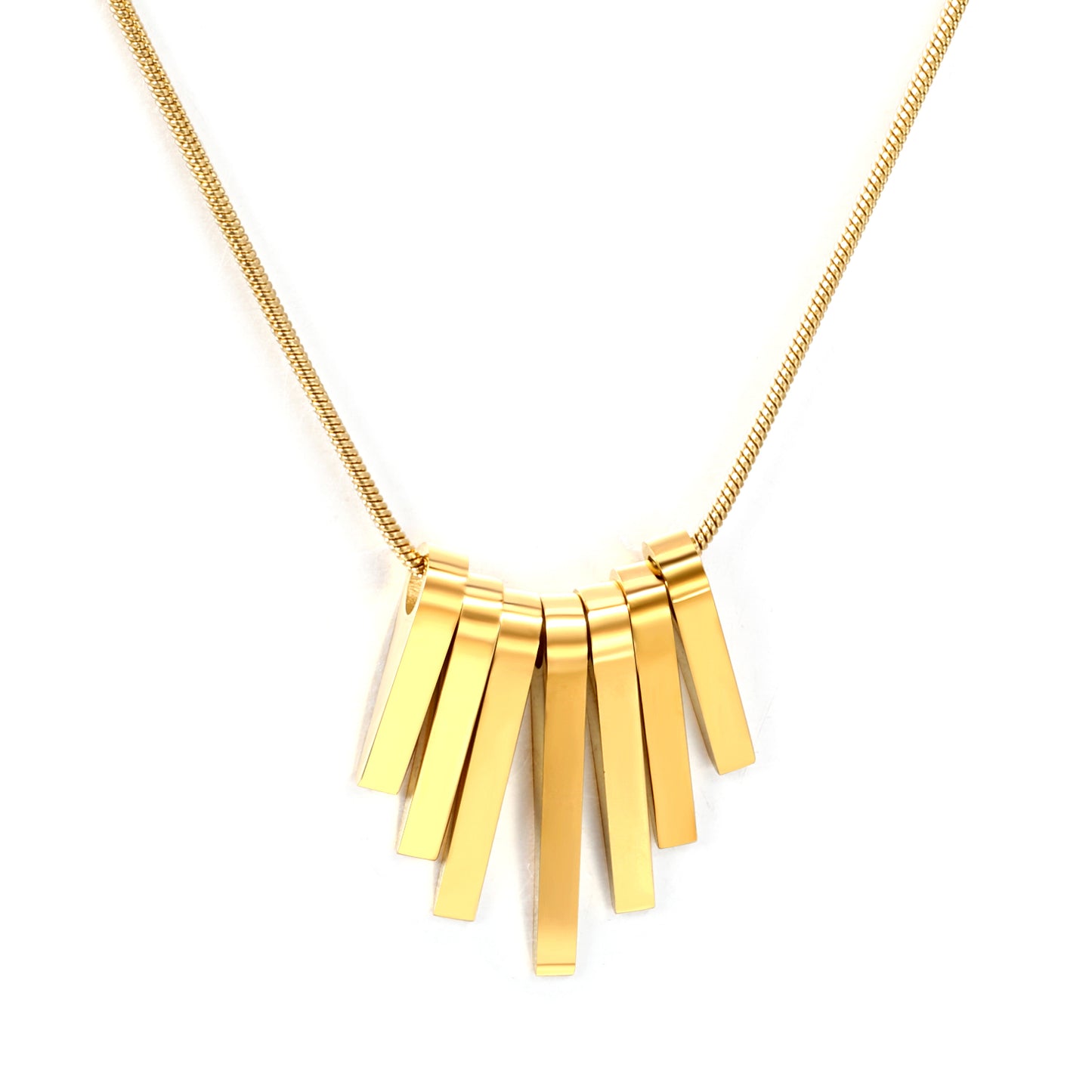 Wholesale Stainless Steel 7 Long and Short Vertical Bars Accessories Necklace