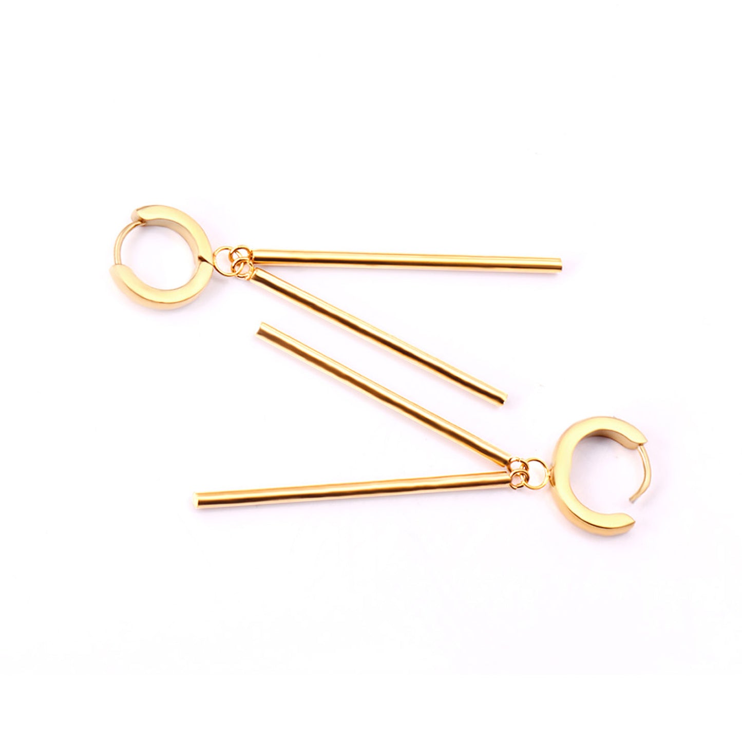 Bulk 18K Gold Long Bar Stud Earrings Hypoallergenic
