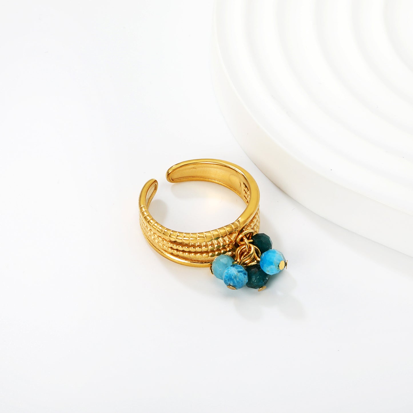 Wholesale Adjustable Multi Band Ring | Colorful Bead Dangle Boho Style