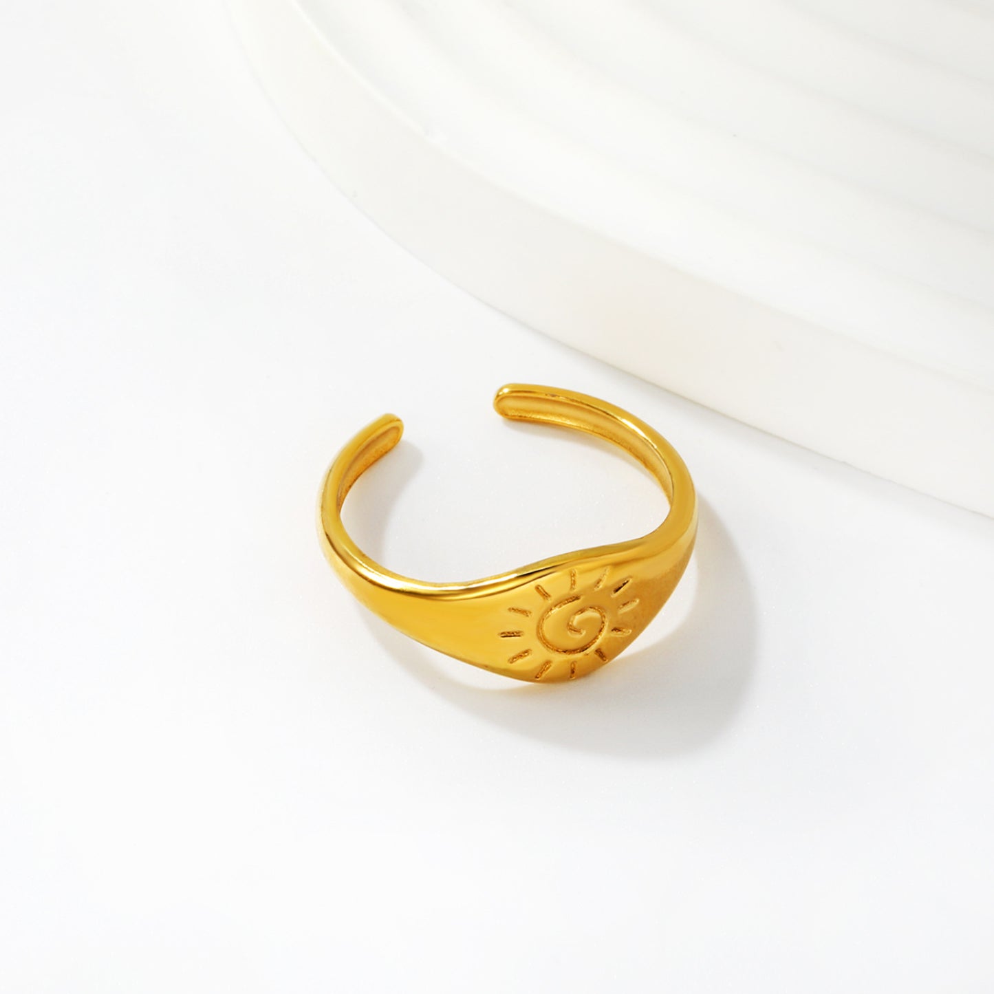 Waterproof 304L Stainless Steel Sun Coin Ring | Daily Protection Gift