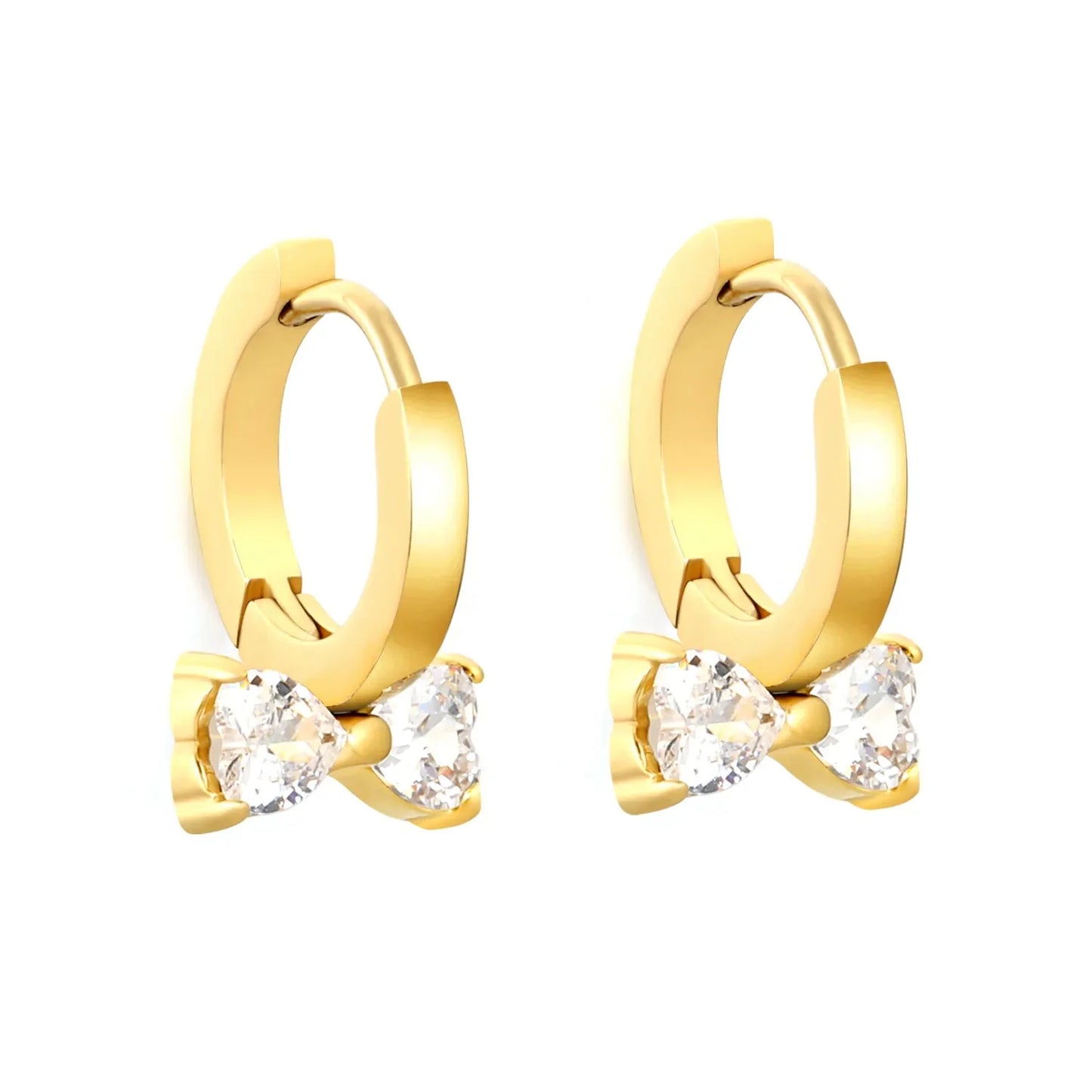 Waterproof Stainless Steel Bowknot Earrings | 3PCS Heart Jewelry Set