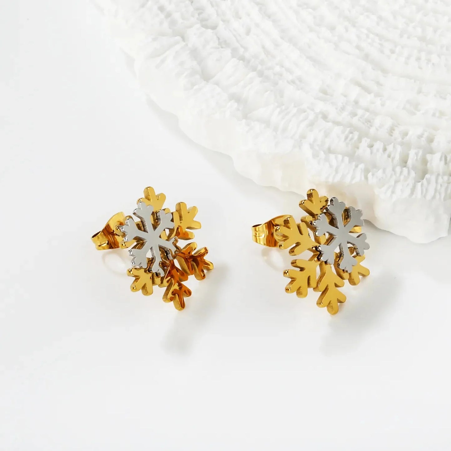 Bulk Stainless Steel Snowflake Earrings | Christmas Jewelry Supplier