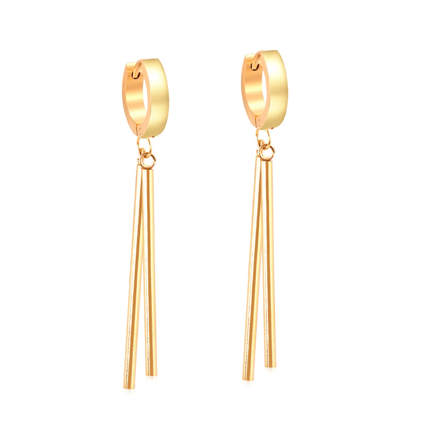 Bulk 18K Gold Long Bar Stud Earrings Hypoallergenic