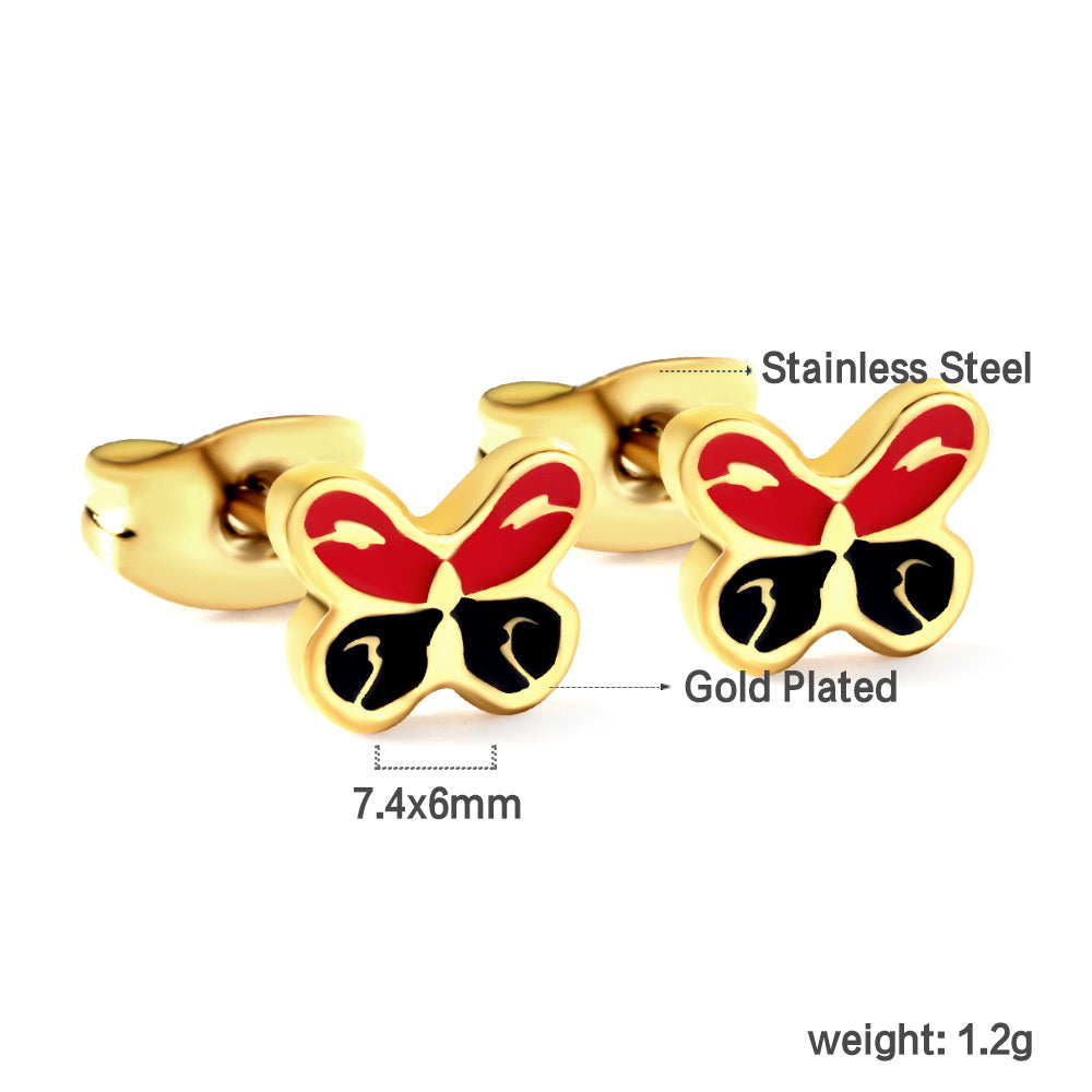 Wholesale Stainless Steel Butterfly Shaped Mixed Color Cut Earrings