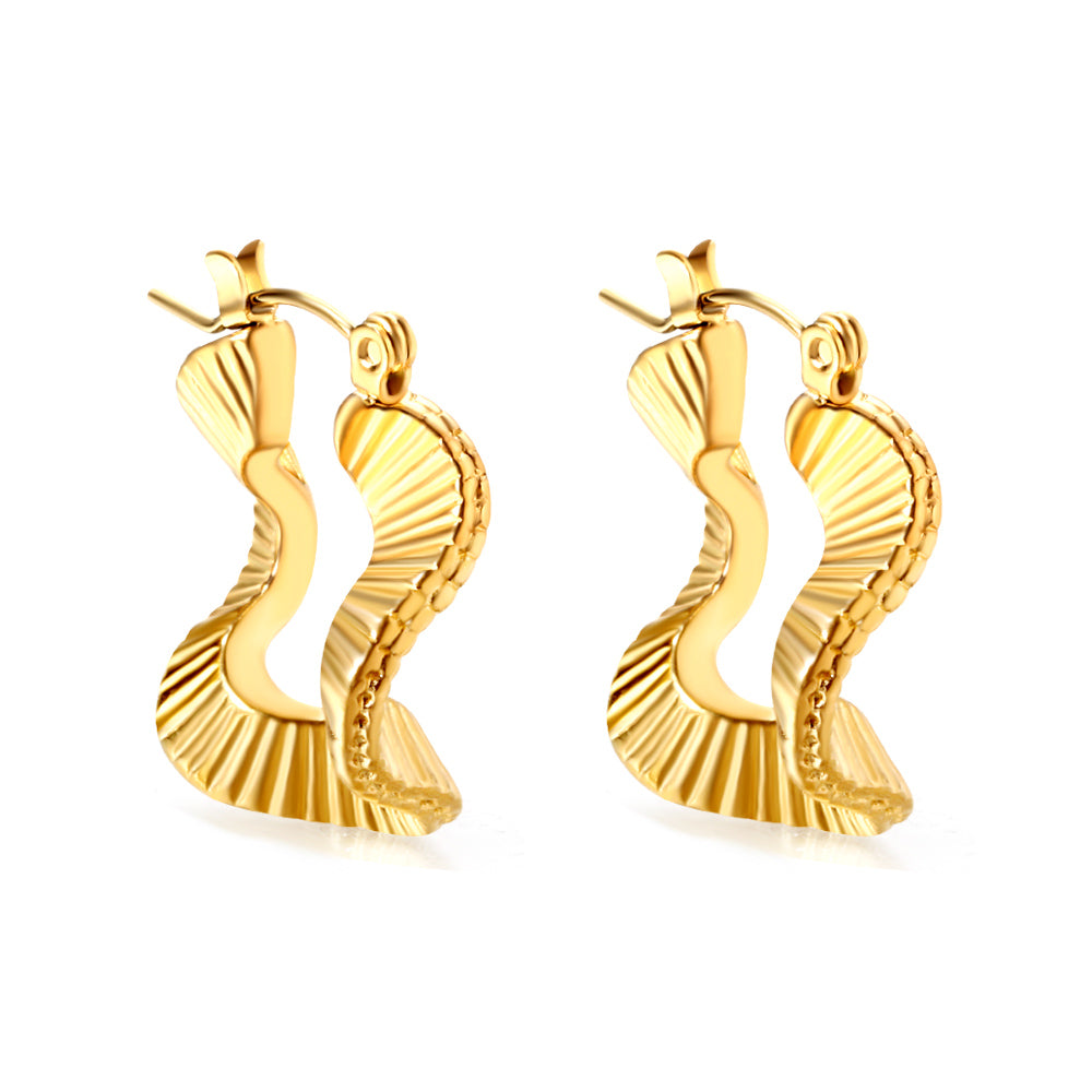Wholesale Twisted Striped Gold Earrings for Jewelry Retailers Trendy Design