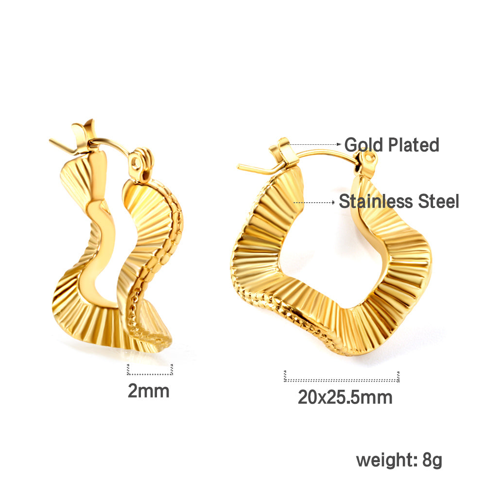 Wholesale Twisted Striped Gold Earrings for Jewelry Retailers Trendy Design