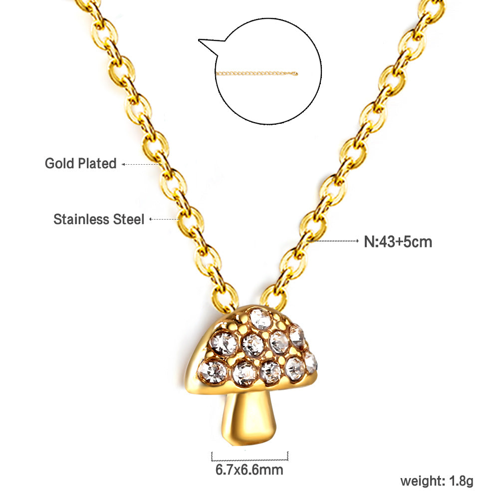Bulk Mushroom shaped Zircon Necklace Playful Fun Style