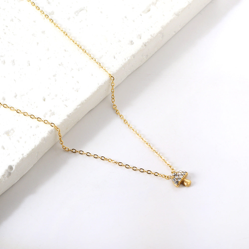 Bulk Mushroom shaped Zircon Necklace Playful Fun Style
