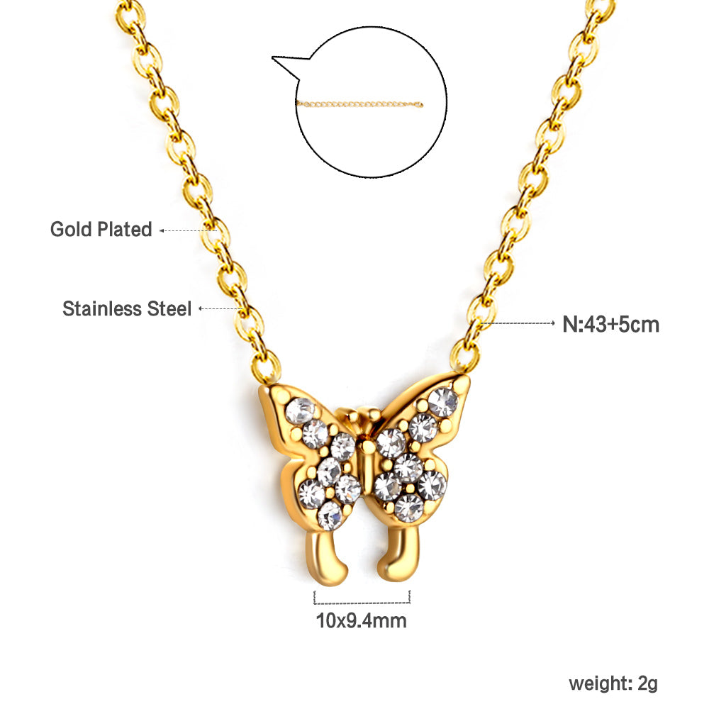 Bulk Butterfly shaped Zircon Necklace Delicate Gorgeous Style