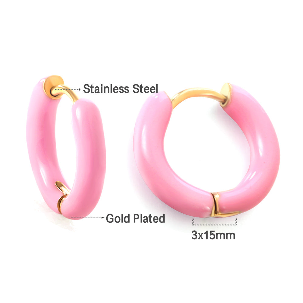 Wholesale Colorful Hoop Stud Earrings in White Pink Purple for Fashion Retailers Trendy Appeal