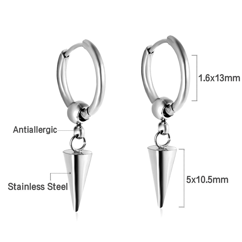Wholesale 18K Gold Trendy Cone Drop Hoop Earrings