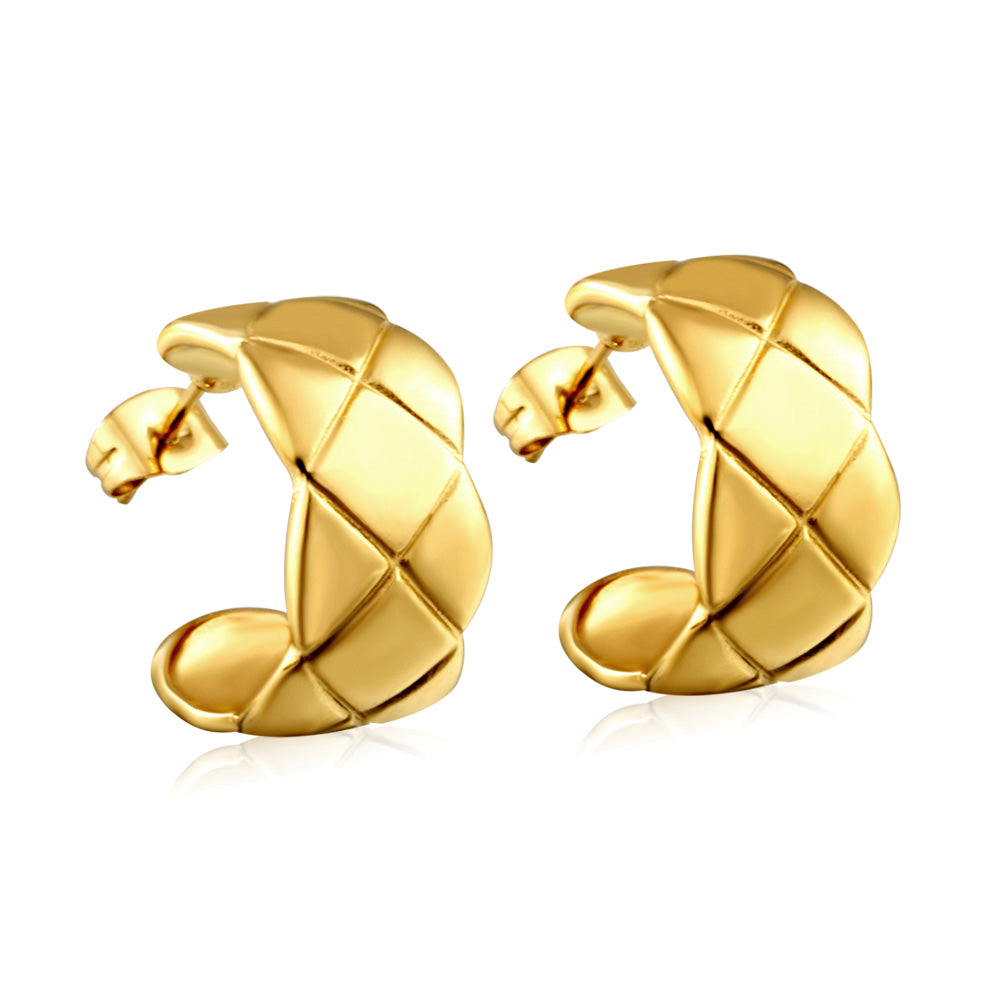 Wholesale 18k gold open end earrings half round ear clips