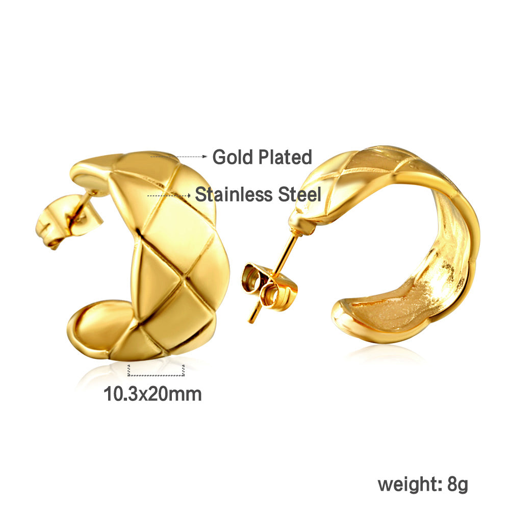 Wholesale 18k gold open end earrings half round ear clips