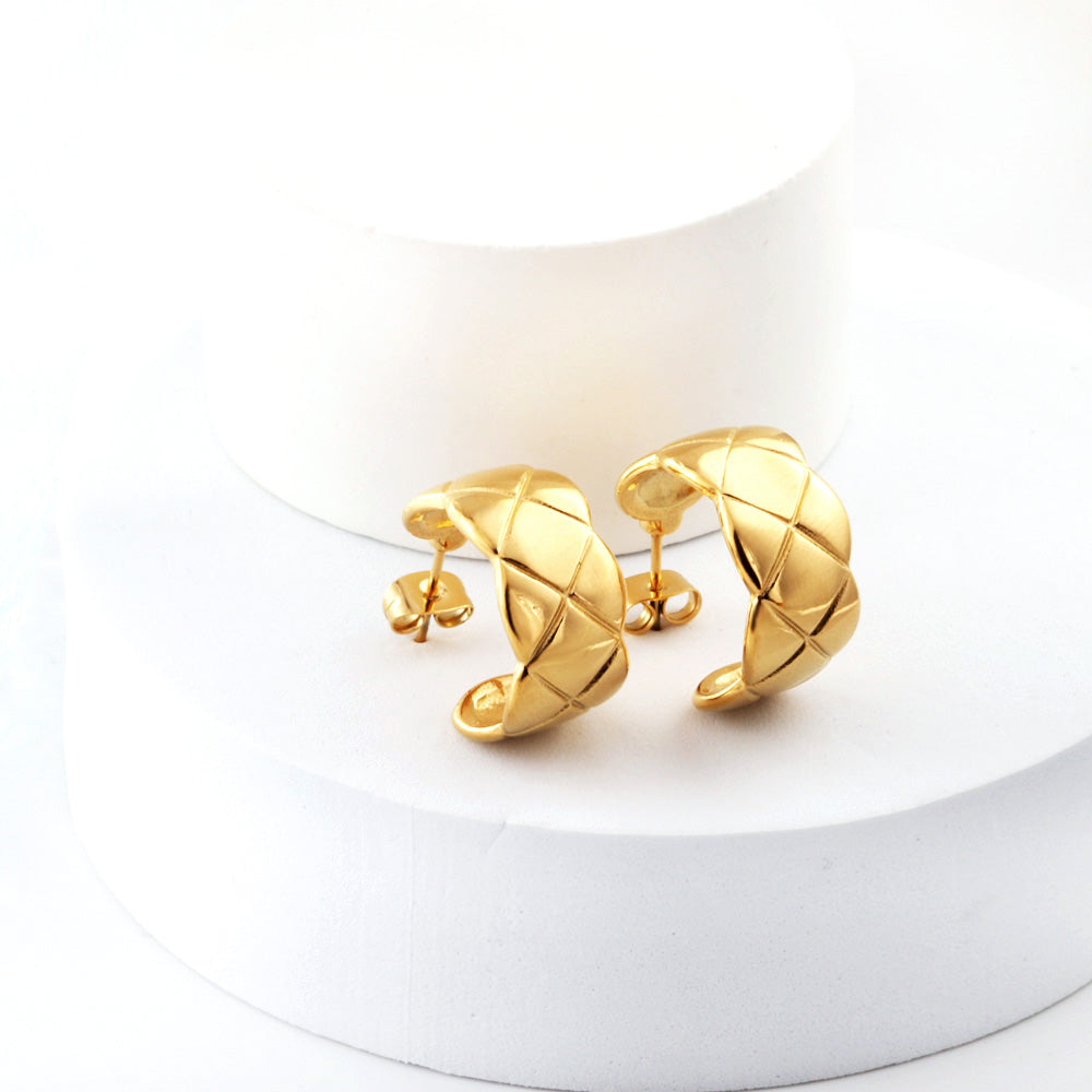 Wholesale 18k gold open end earrings half round ear clips