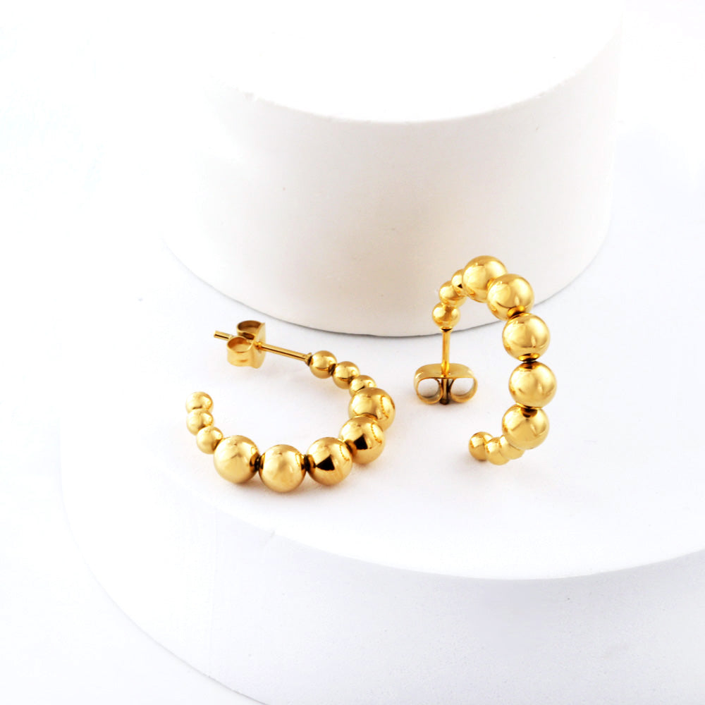 Wholesale Bead Chain Hoop Earrings for Fashion Retailers Stylish Bulk Option