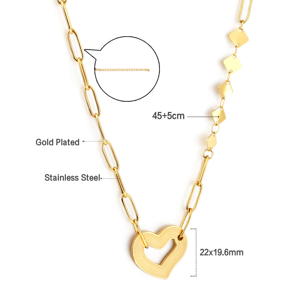 Wholesale 18K Gold Small Heart Accent Necklace Sweet Style