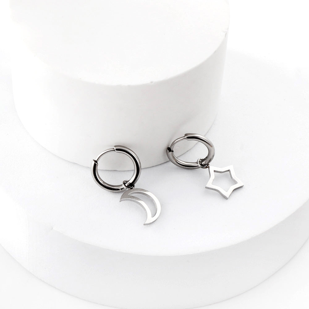 Bulk 18K Gold Star Moon Hoop Earrings Fast Production