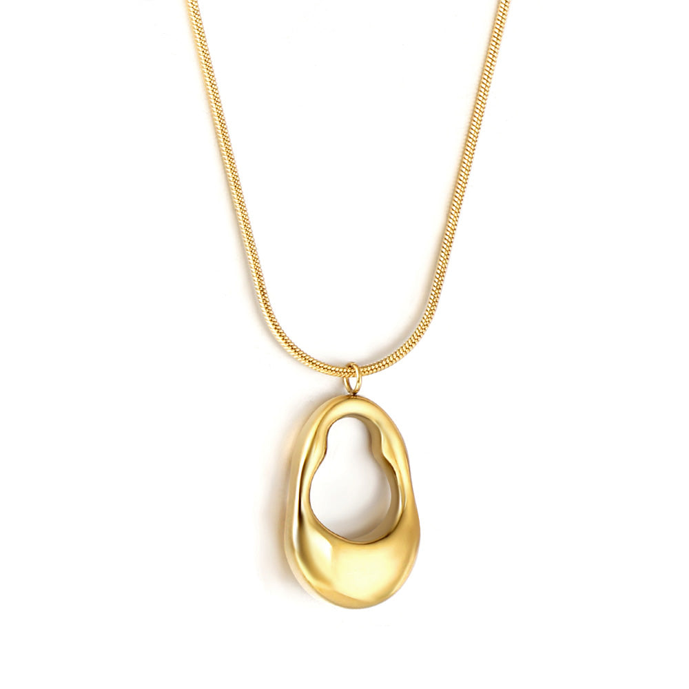 Wholesale 18K Gold Oval Pendant Necklace Modern Style