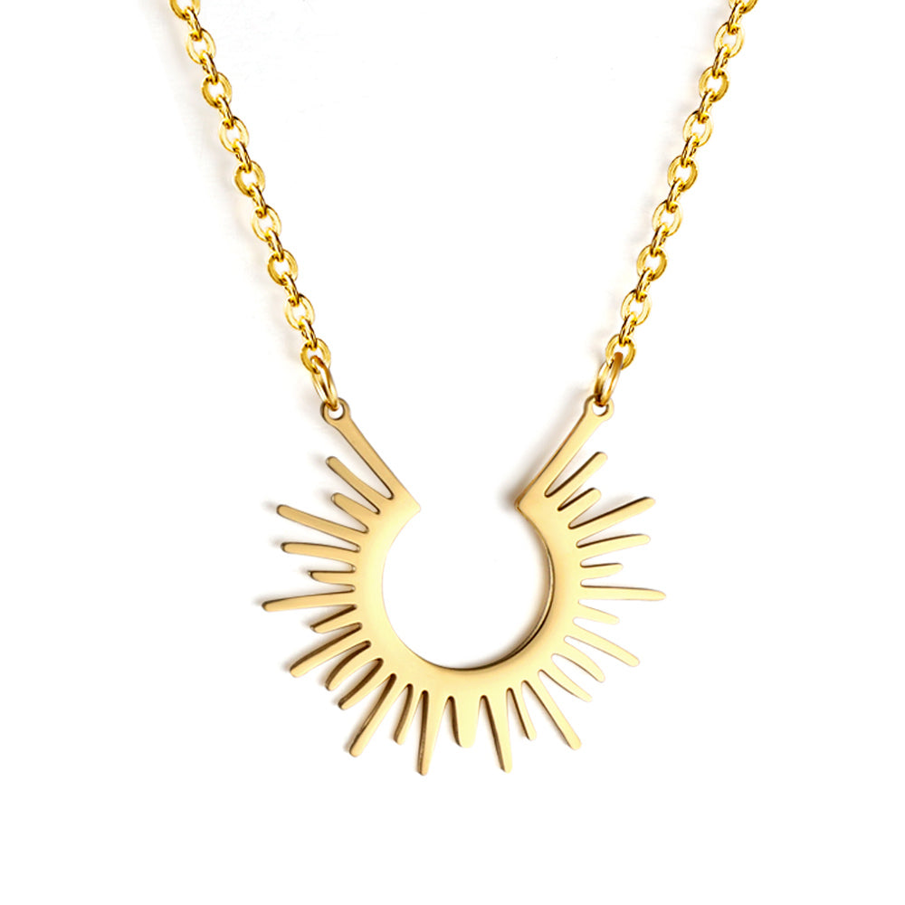Wholesale 18K Gold Sun - shaped Necklace Sunny Style