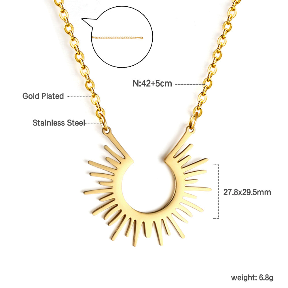 Wholesale 18K Gold Sun - shaped Necklace Sunny Style