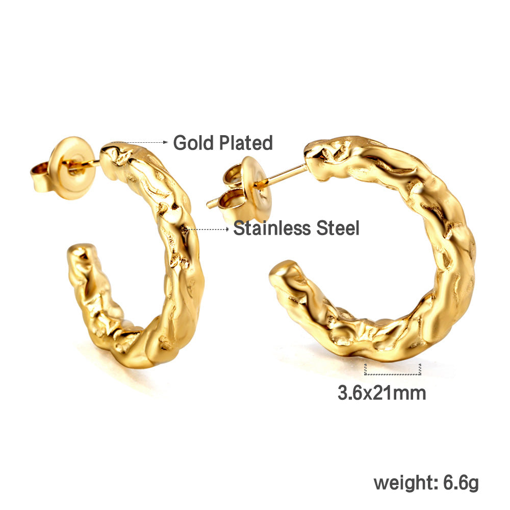 Wholesale Wavy Texture Gold Earrings for Accessory Distributors Stylish Flair
