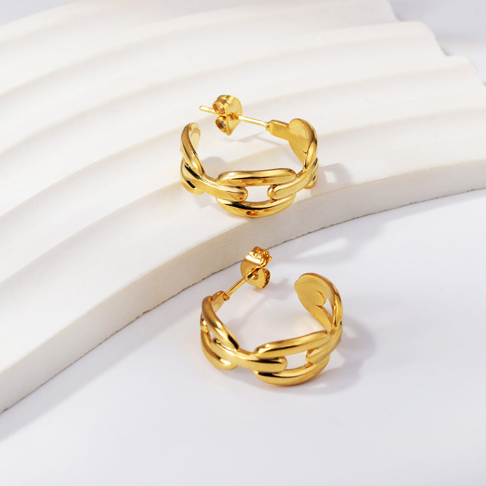 Wholesale Cross - Detail Gold Earrings for Fashion Retailers Chic Style