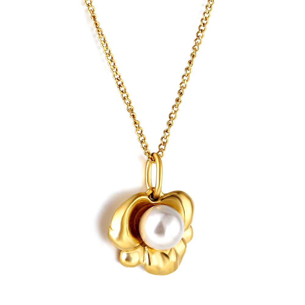Wholesale 18K Gold Cloud and Pearl Necklace Dreamy Style