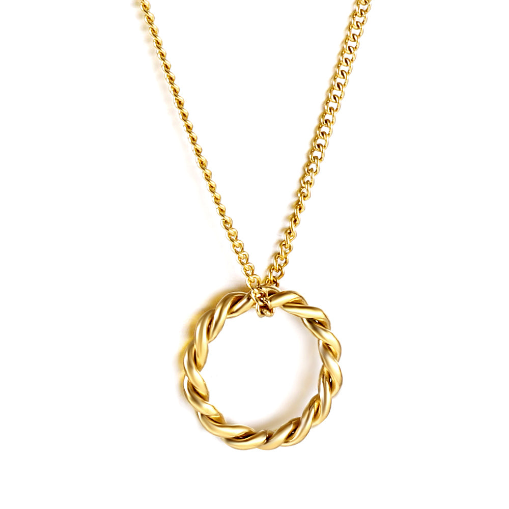 Wholesale 18K Gold Braided Circle Necklace Elegant Appeal
