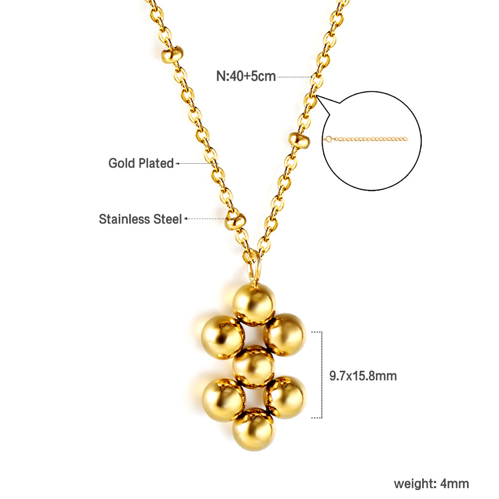 Wholesale 18K Gold Ball Cluster Necklace Luxurious Look