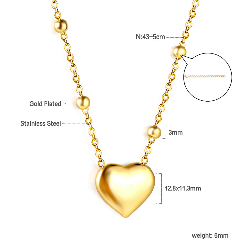 Wholesale 18K Gold Heart Necklace Simple Elegance