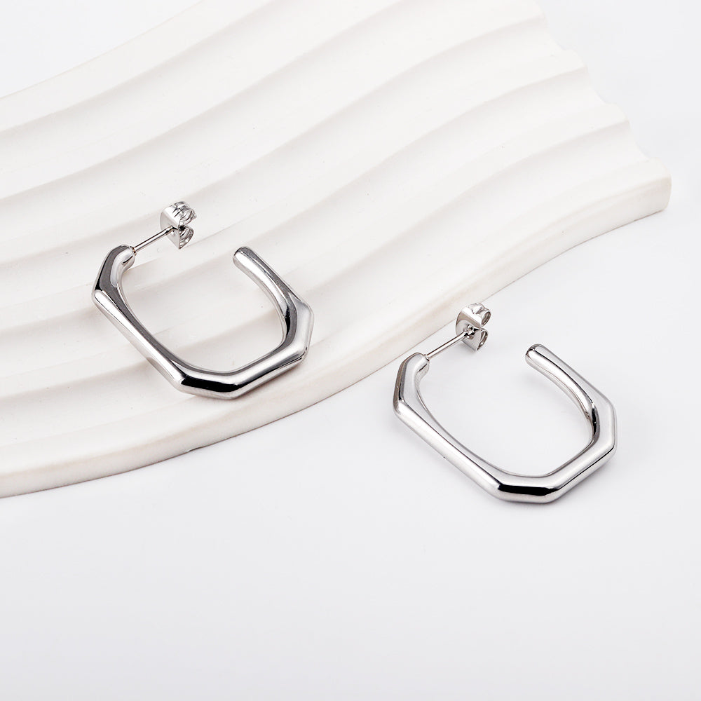 Wholesale Silver Simple U - Shaped Earrings for Accessory Suppliers Modern Appeal