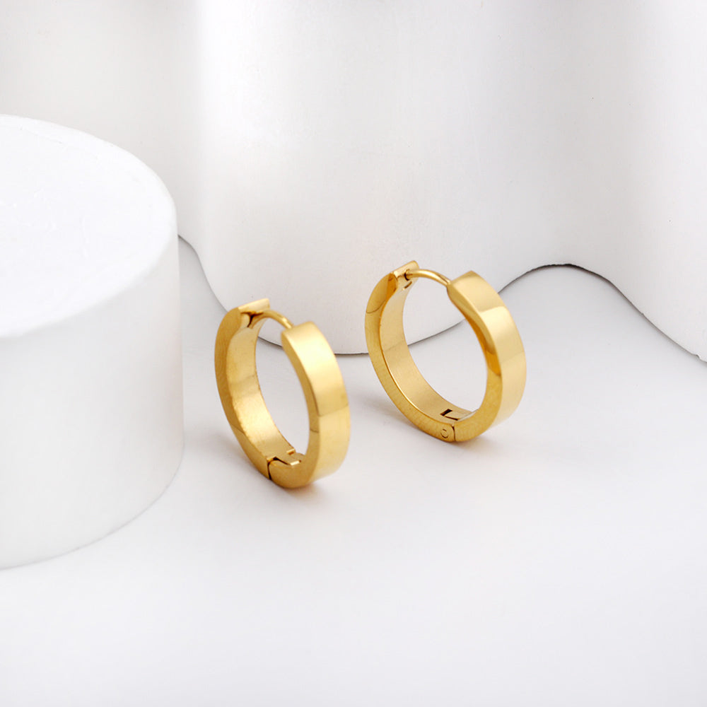 Wholesale Sleek Simple Gold Hoop Earrings for Jewelry Suppliers