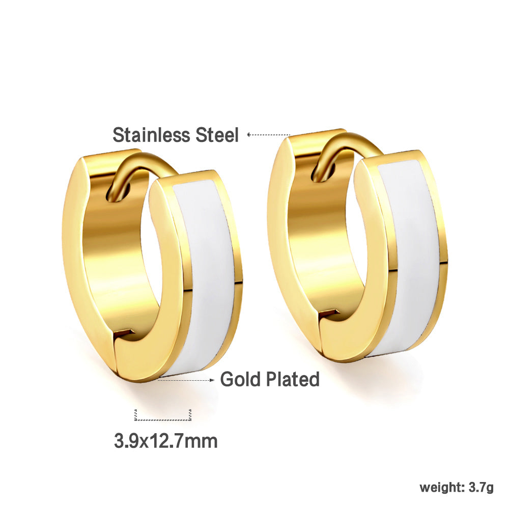 Wholesale Multicolor Enamel Dripping Gold Hoop Earrings for Fashion Retailers Simple and Elegant
