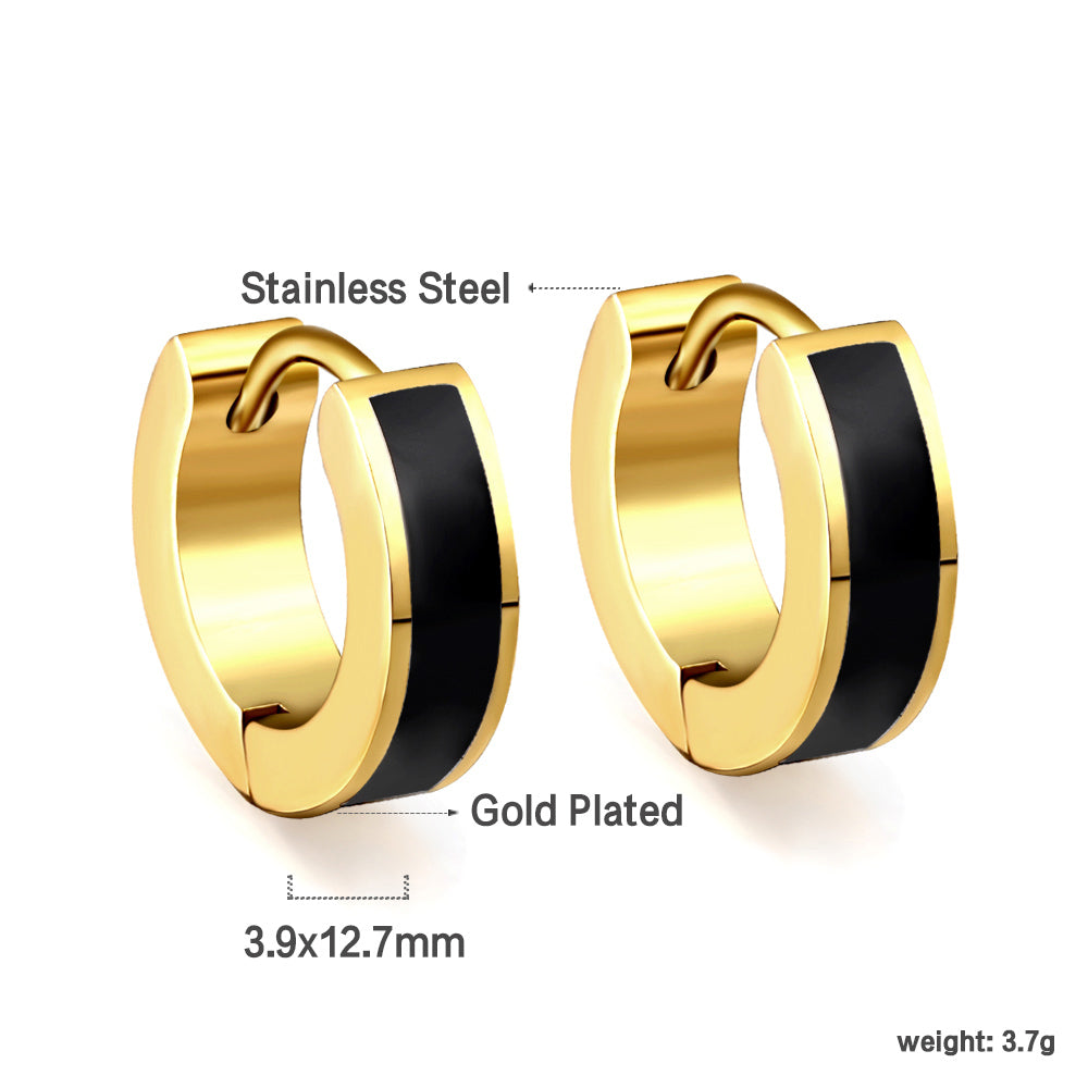 Wholesale Multicolor Enamel Dripping Gold Hoop Earrings for Fashion Retailers Simple and Elegant