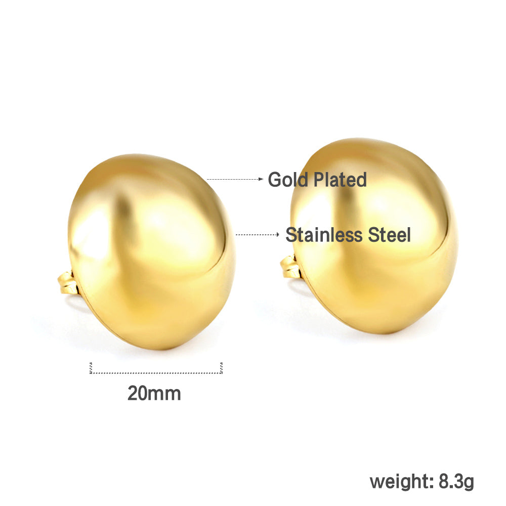Wholesale 18K Gold Round Stud Earrings Simple Elegance