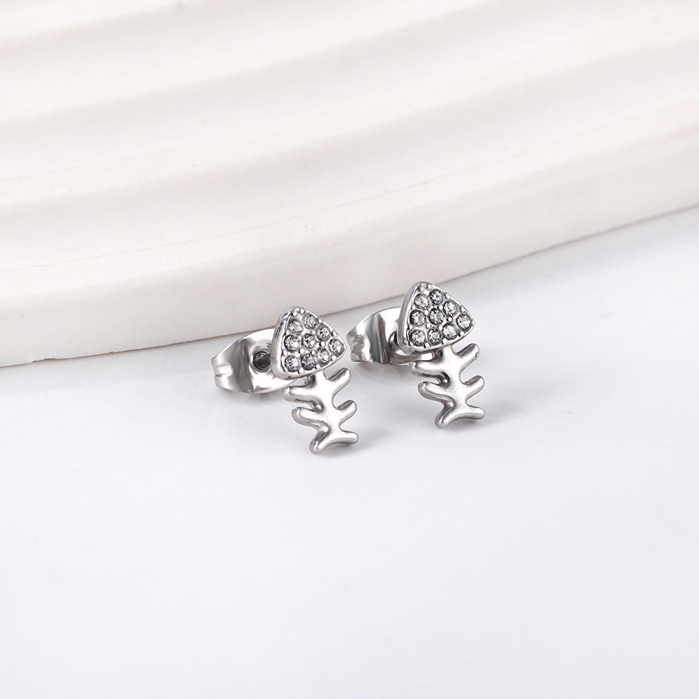 Custom 18K Gold Diamond Plant Earrings Unique Design