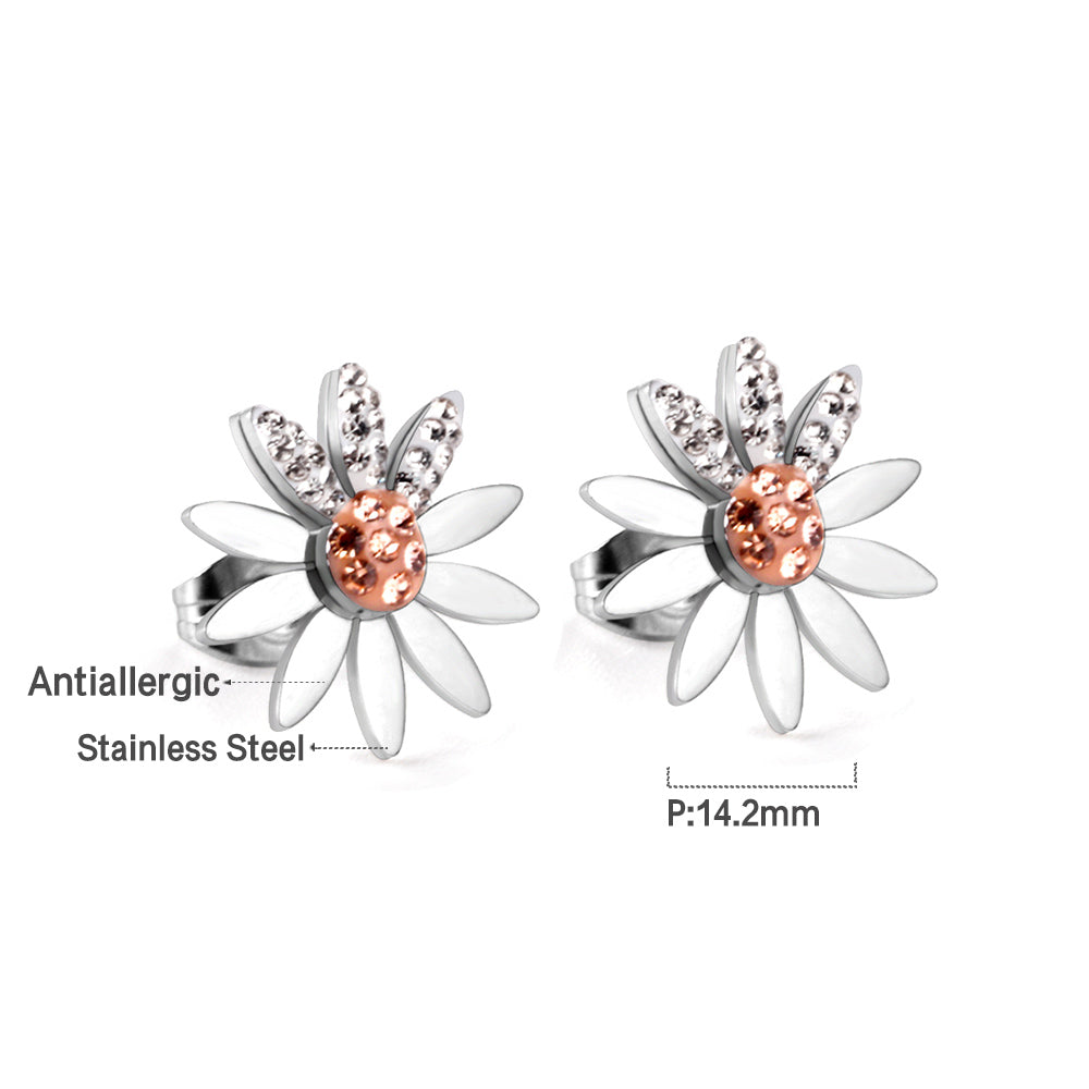 Bulk 18K Gold Daisy Studs Floral Design