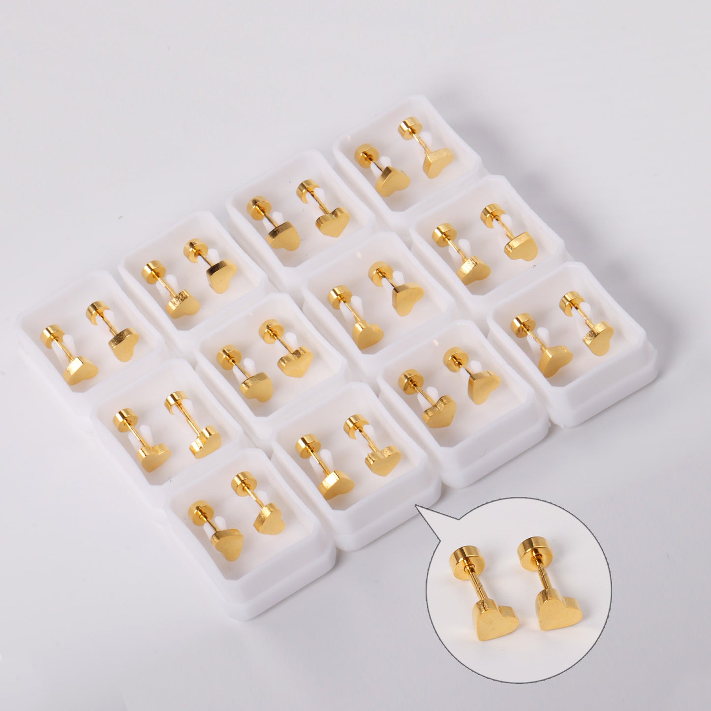 Wholesale Multicolor Heart Shaped Stud Earrings